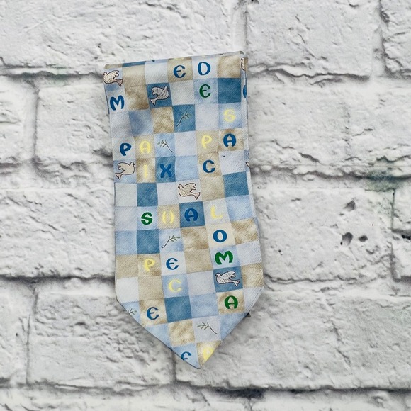 Set of 4 Mens Religious Themed Ties Cross Golf Peace Symbols - Picture 5 of 5